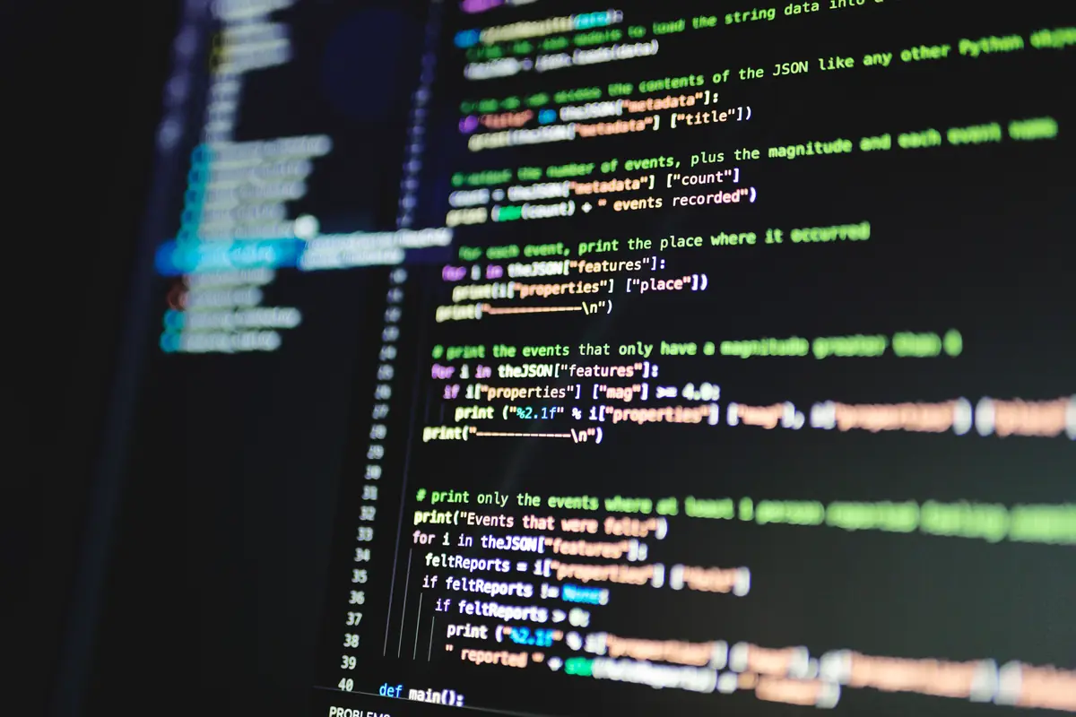 Lines of program code on a computer screen